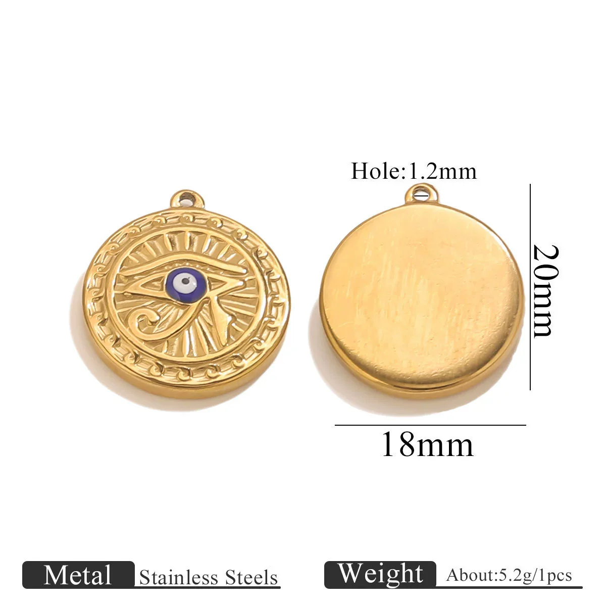 Stainless Steel Devil's Eye Oil Dripping Pendant Necklace With Sun Eyes Circle Shapes - Image 10