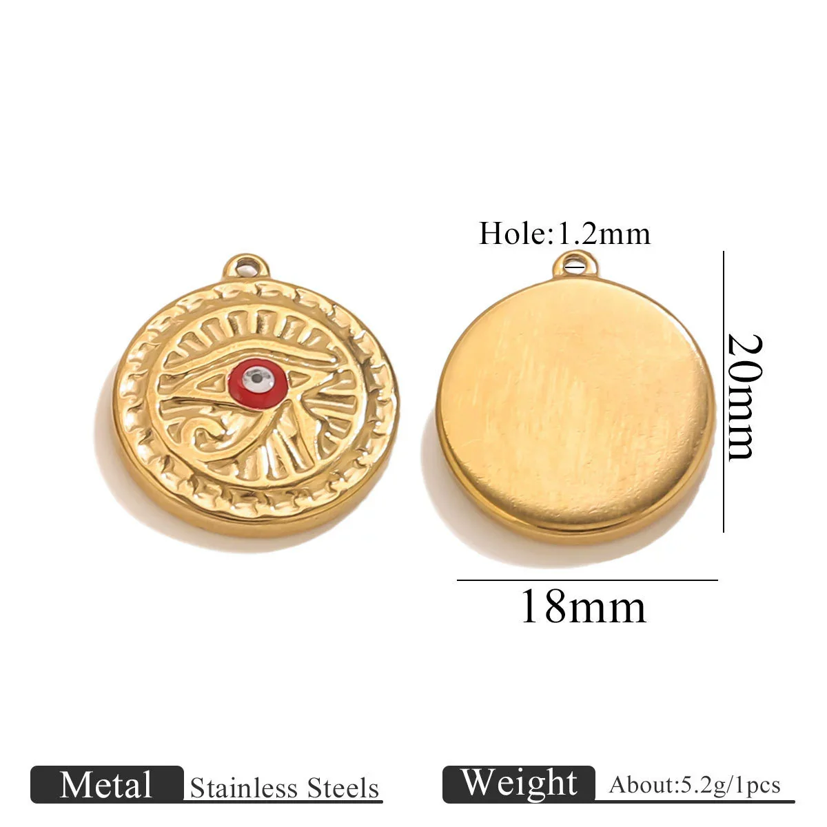 Stainless Steel Devil's Eye Oil Dripping Pendant Necklace With Sun Eyes Circle Shapes - Image 11