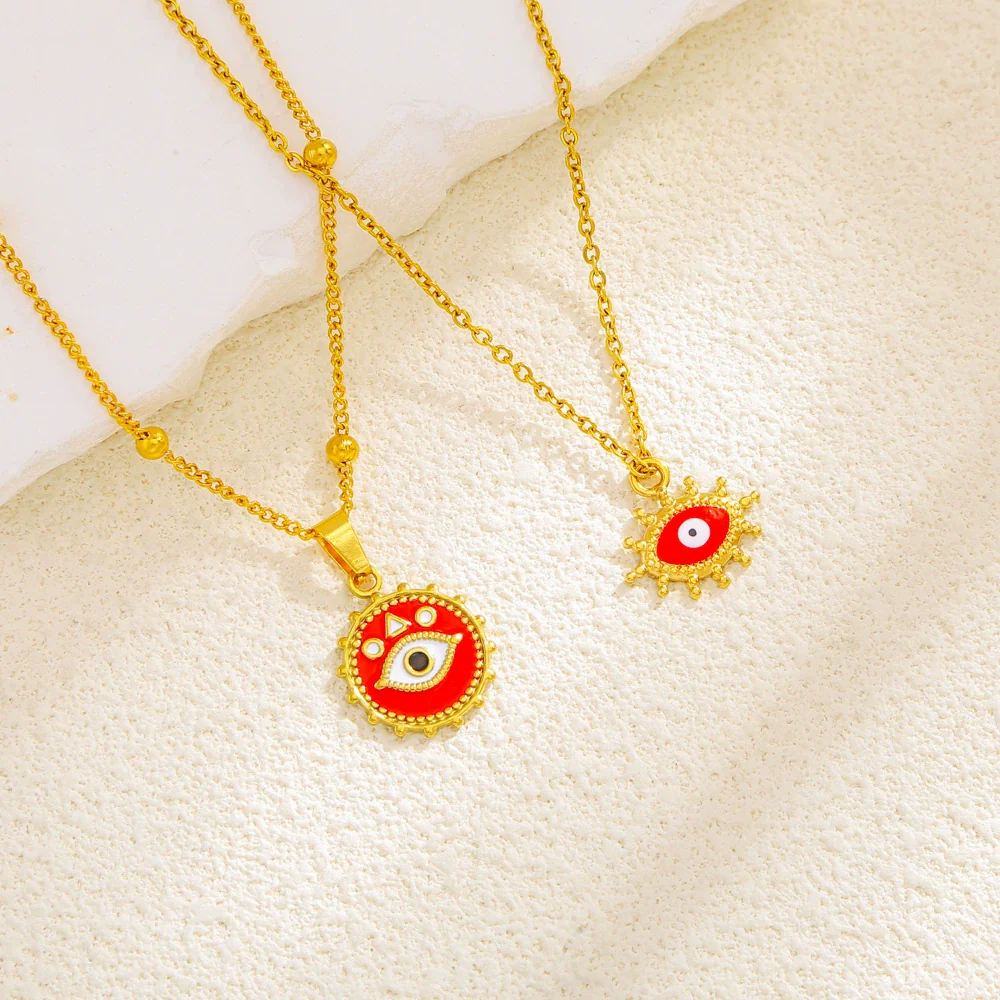 Stainless Steel Devil's Eye Pendant Jewelry Accessories With Electroplating - Image 4