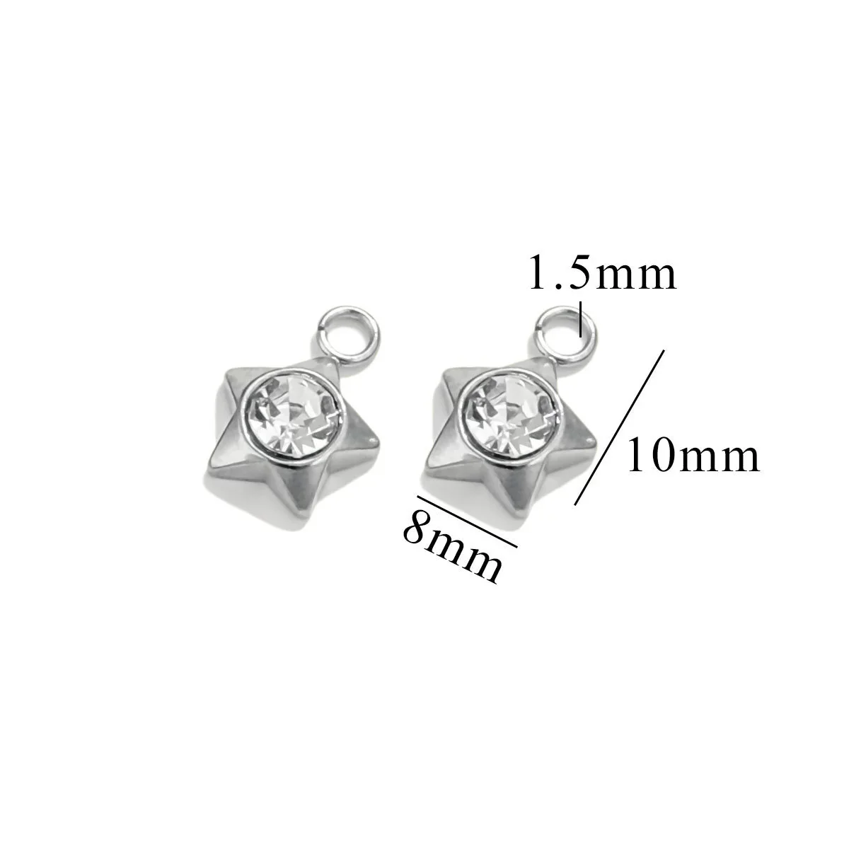 Stainless Steel Diamond Zircon Love Star Plum Blossom Totem Pendant Jewelry Accessories With Electroplating - Image 10
