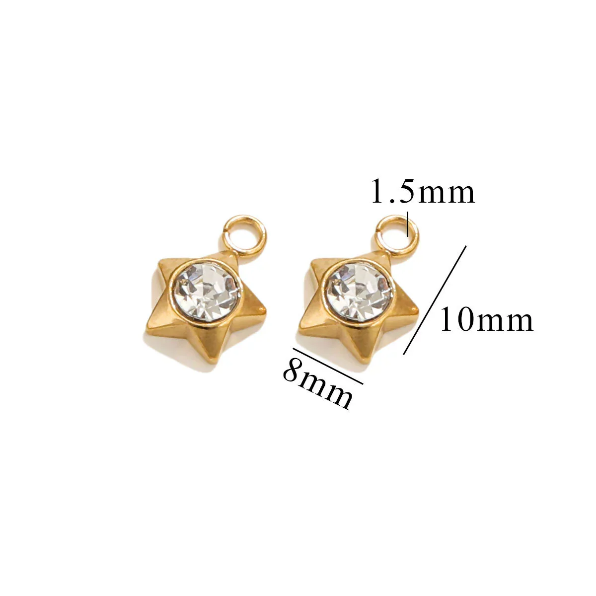 Stainless Steel Diamond Zircon Love Star Plum Blossom Totem Pendant Jewelry Accessories With Electroplating - Image 11