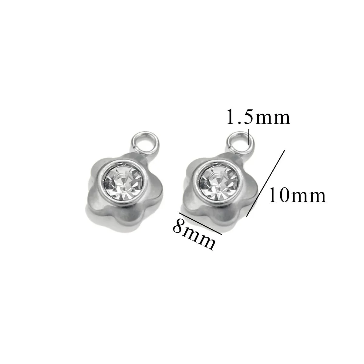 Stainless Steel Diamond Zircon Love Star Plum Blossom Totem Pendant Jewelry Accessories With Electroplating - Image 12