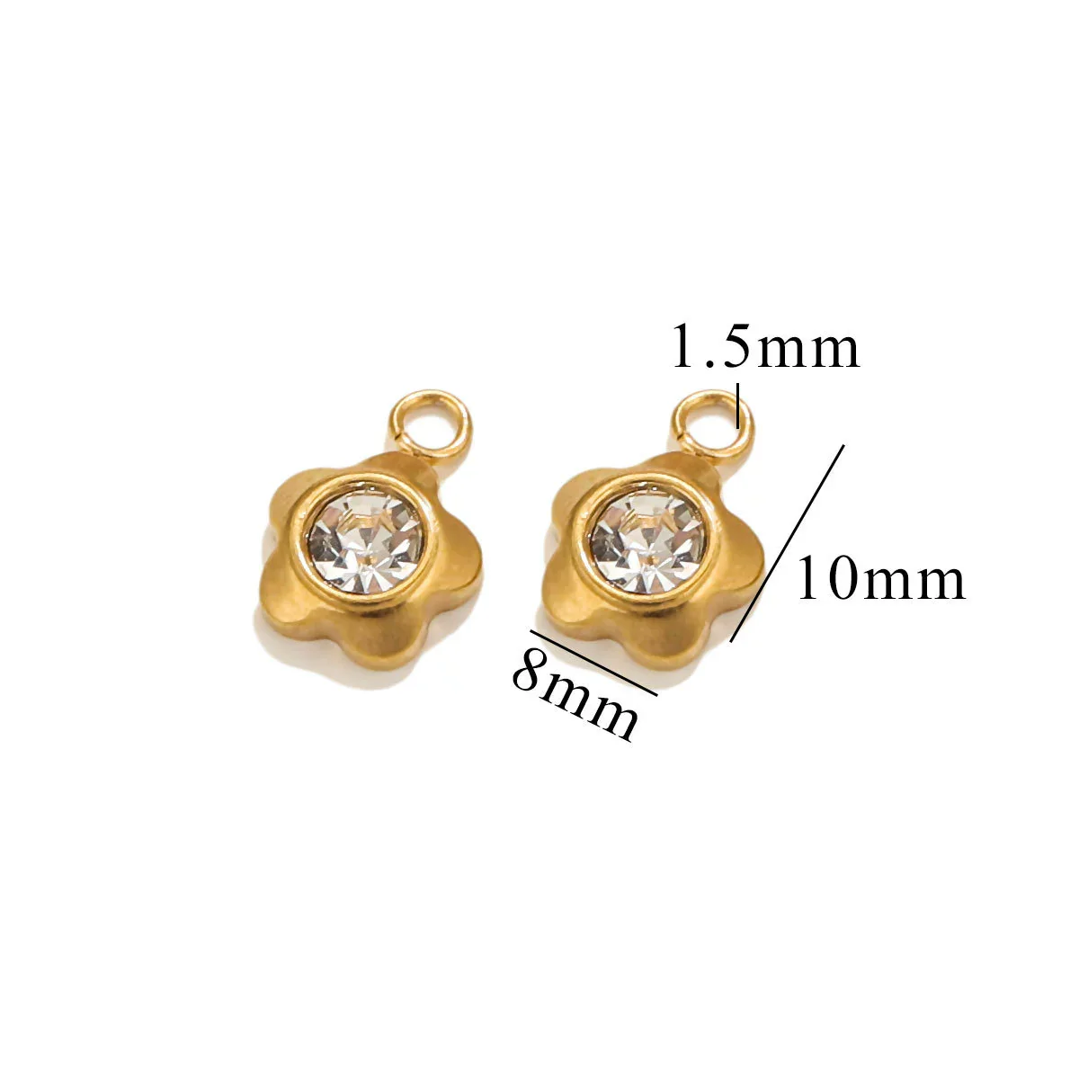 Stainless Steel Diamond Zircon Love Star Plum Blossom Totem Pendant Jewelry Accessories With Electroplating - Image 13