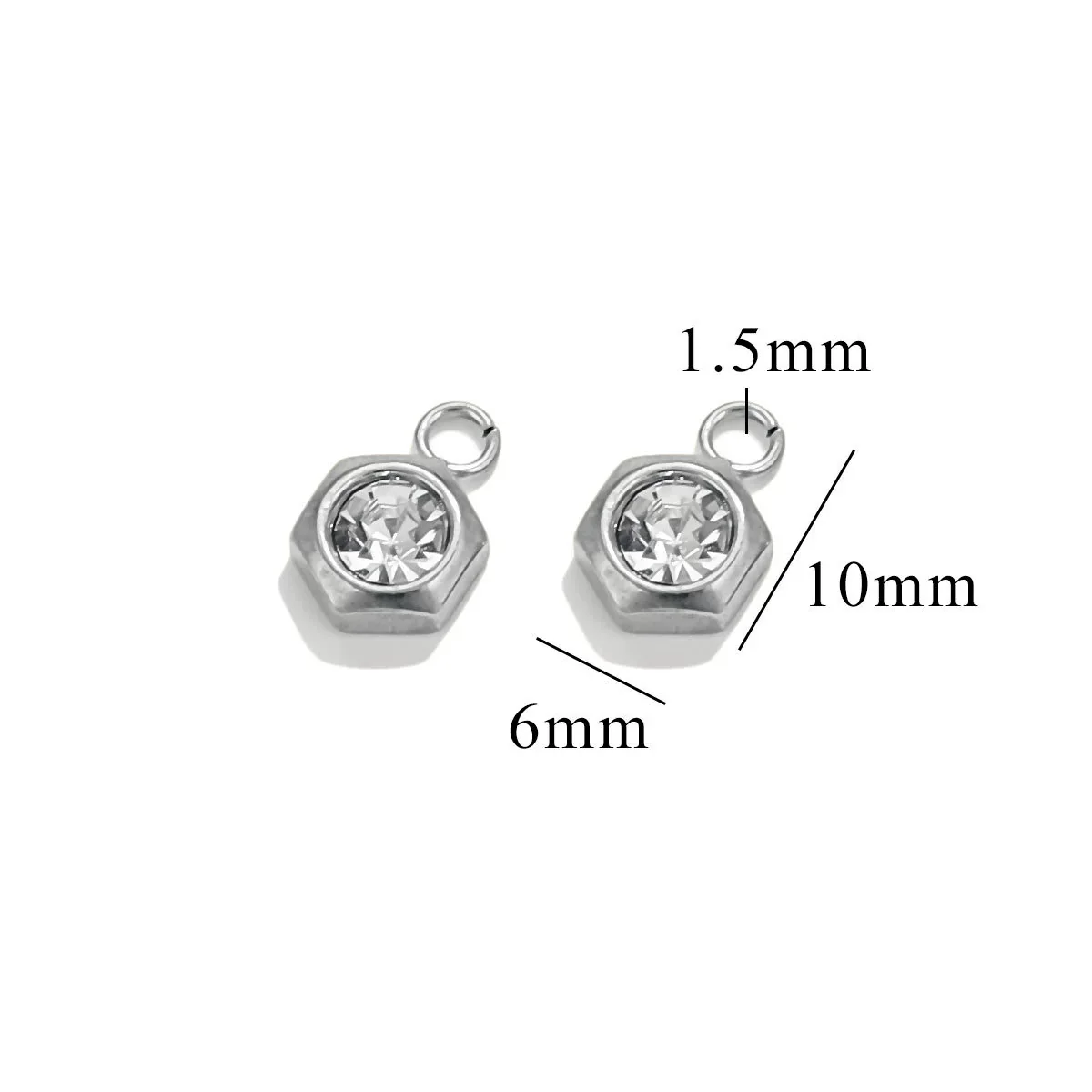 Stainless Steel Diamond Zircon Love Star Plum Blossom Totem Pendant Jewelry Accessories With Electroplating - Image 6