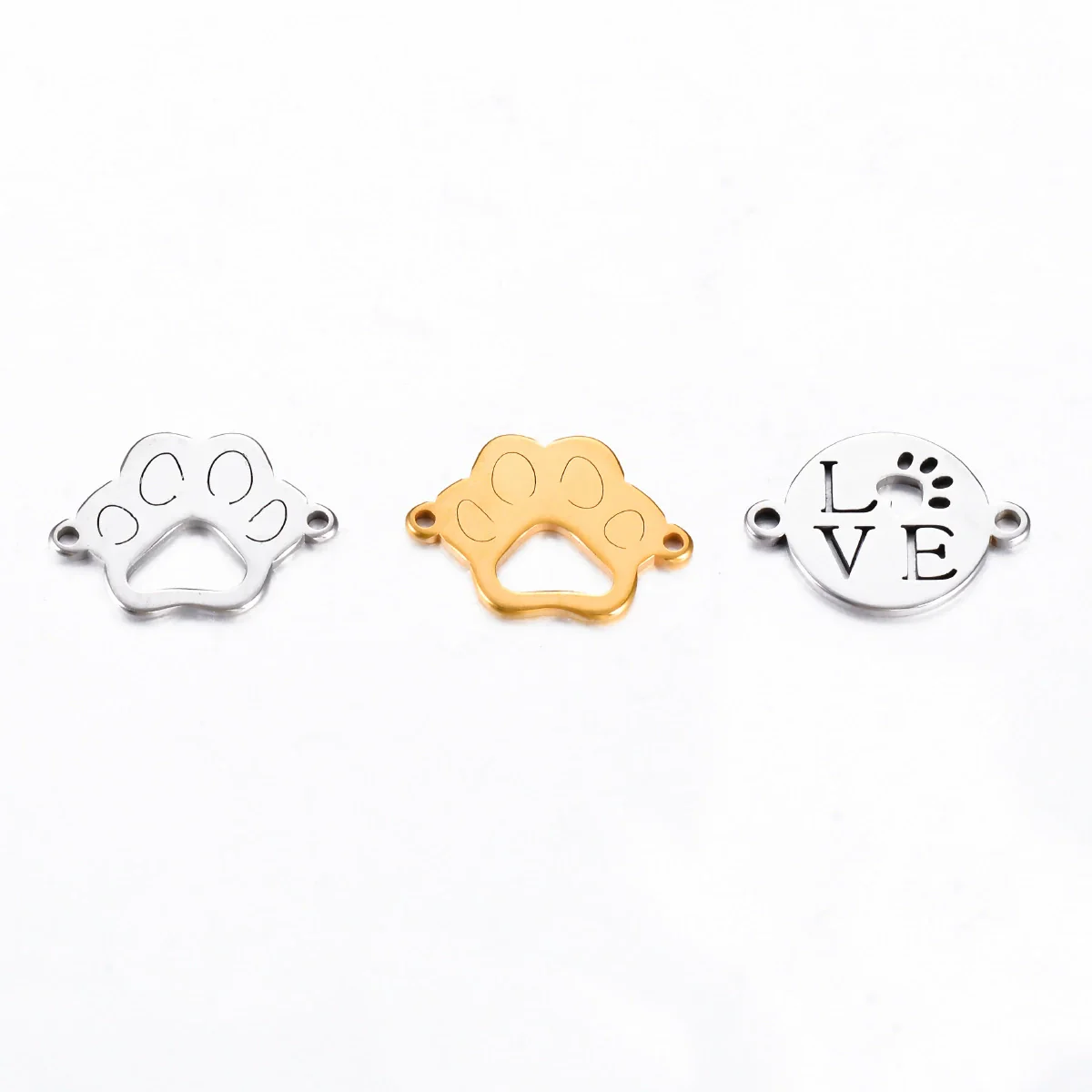 Stainless Steel Dog Claw Cat Claw Letter Love Jewelry Accessories Electroplated Bracelet Necklace - Image 3