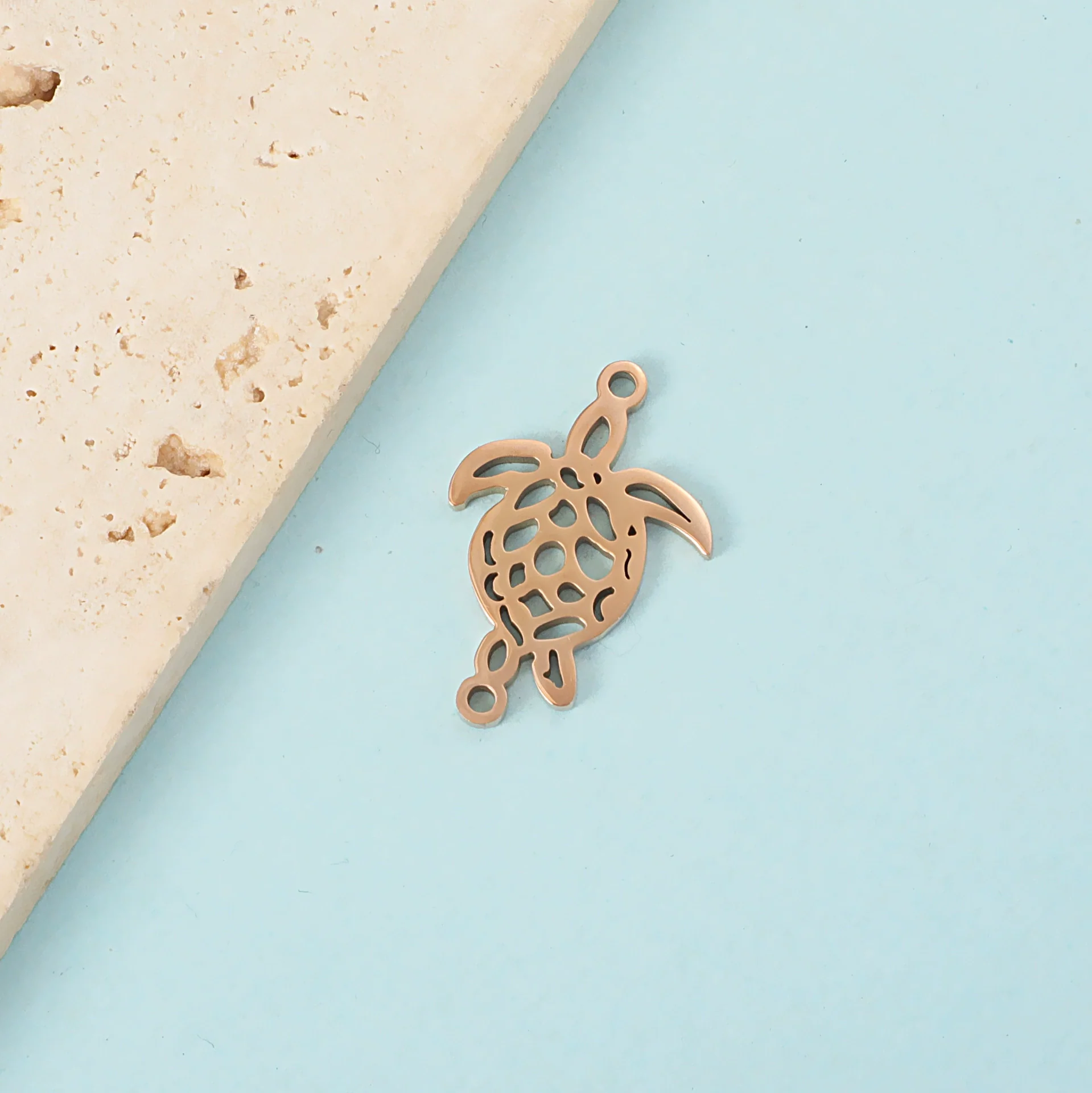 Stainless Steel Double Hanging Cut Out Turtle Pendant Jewelry Accessories Fine Polishing - Image 8