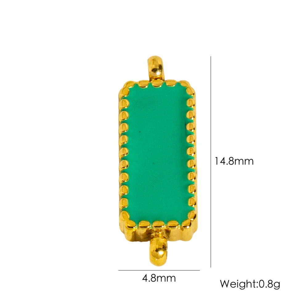 Stainless Steel Double Hanging Enamel Long Strip Geometric Oil Dropping Bracelet Pendant Jewelry Accessories - Image 7