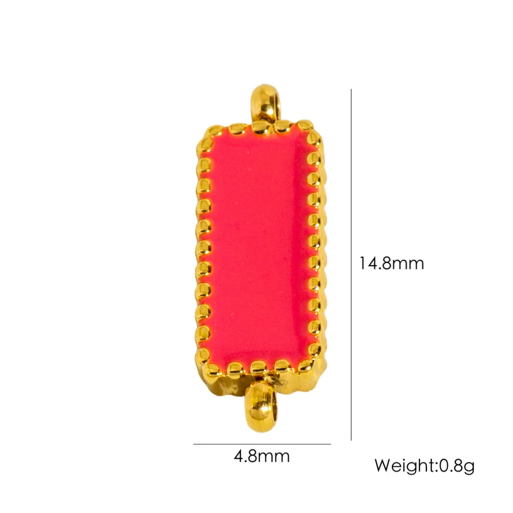 Stainless Steel Double Hanging Enamel Long Strip Geometric Oil Dropping Bracelet Pendant Jewelry Accessories - Image 9