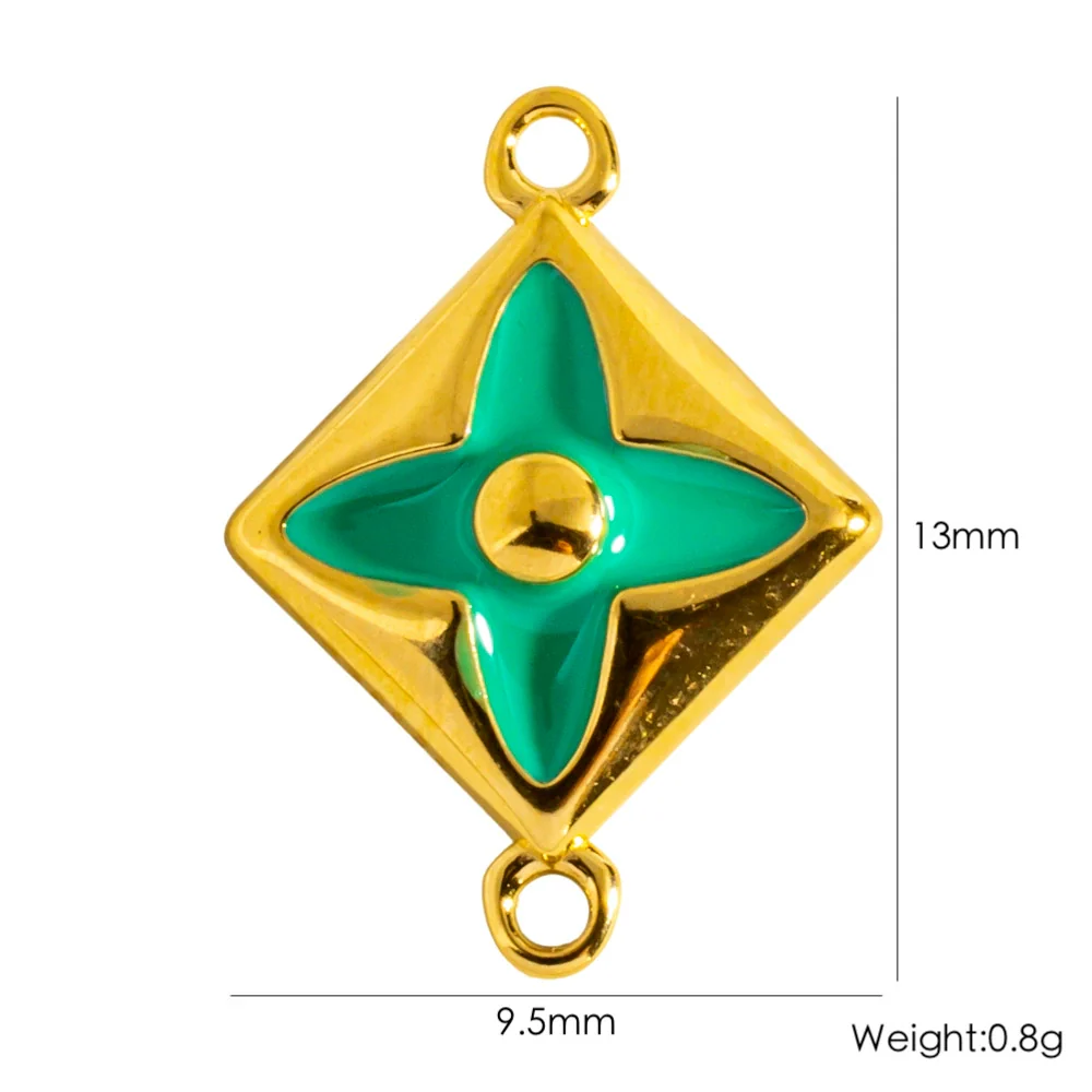 Stainless Steel Double Hanging Pendant Bracelet Necklace Accessories With Geometric Style And Oil Dropping Diamond Electroplating Treatment - Image 8