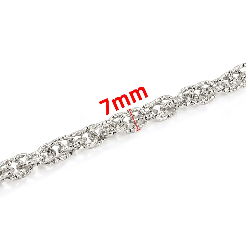 Stainless Steel Double Woven Chain Indentation Trendy Necklace And Bracelet With Electrolytic Brightening - Image 4