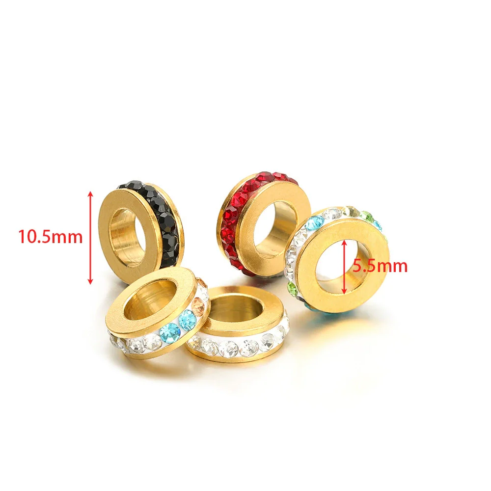 Stainless Steel Drill Pattern Big Hole Bead Electroplated Jewelry Accessories For Necklace Bracelet Pendant - Image 4