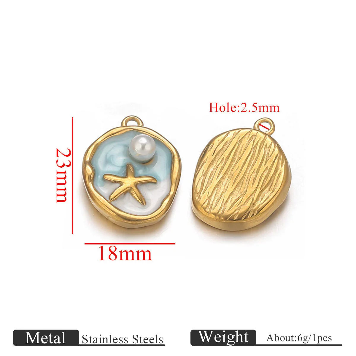 Stainless Steel Dripping Oil Round Square Flower Pendant Jewelry Accessories - Image 11