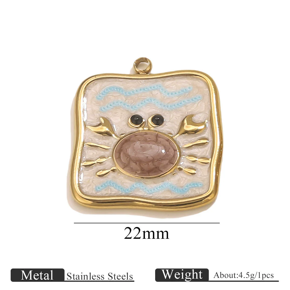 Stainless Steel Dripping Oil Turtle Strawberry Crab Jewelry Pendant - Image 15