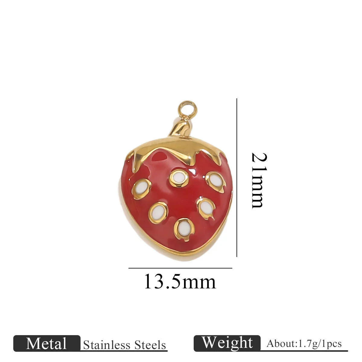 Stainless Steel Dripping Oil Turtle Strawberry Crab Jewelry Pendant - Image 7
