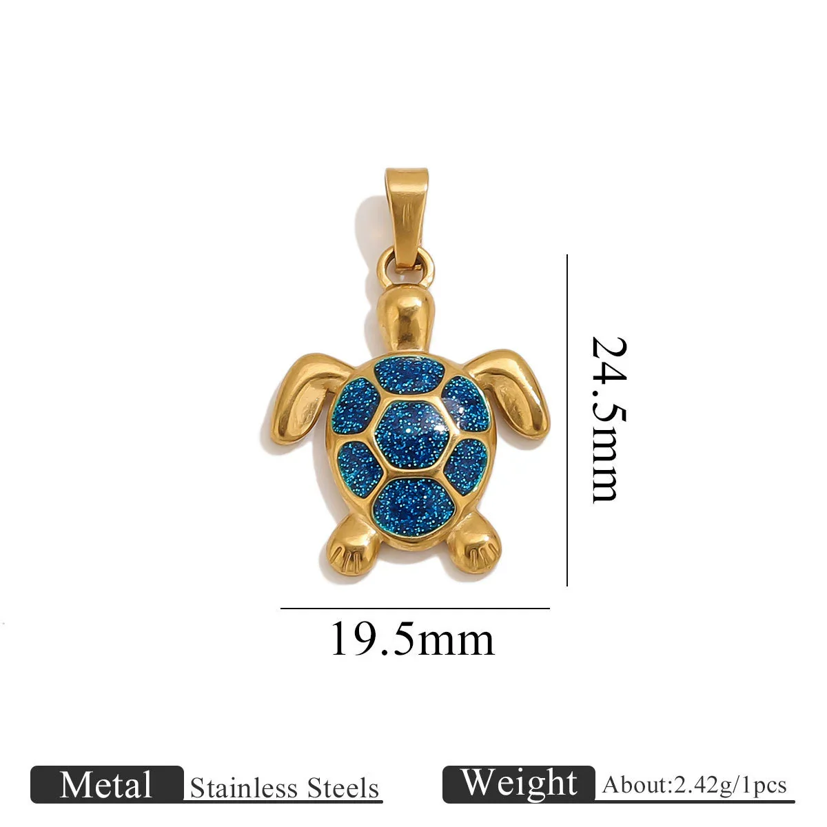 Stainless Steel Dripping Oil Turtle Strawberry Crab Jewelry Pendant - Image 8