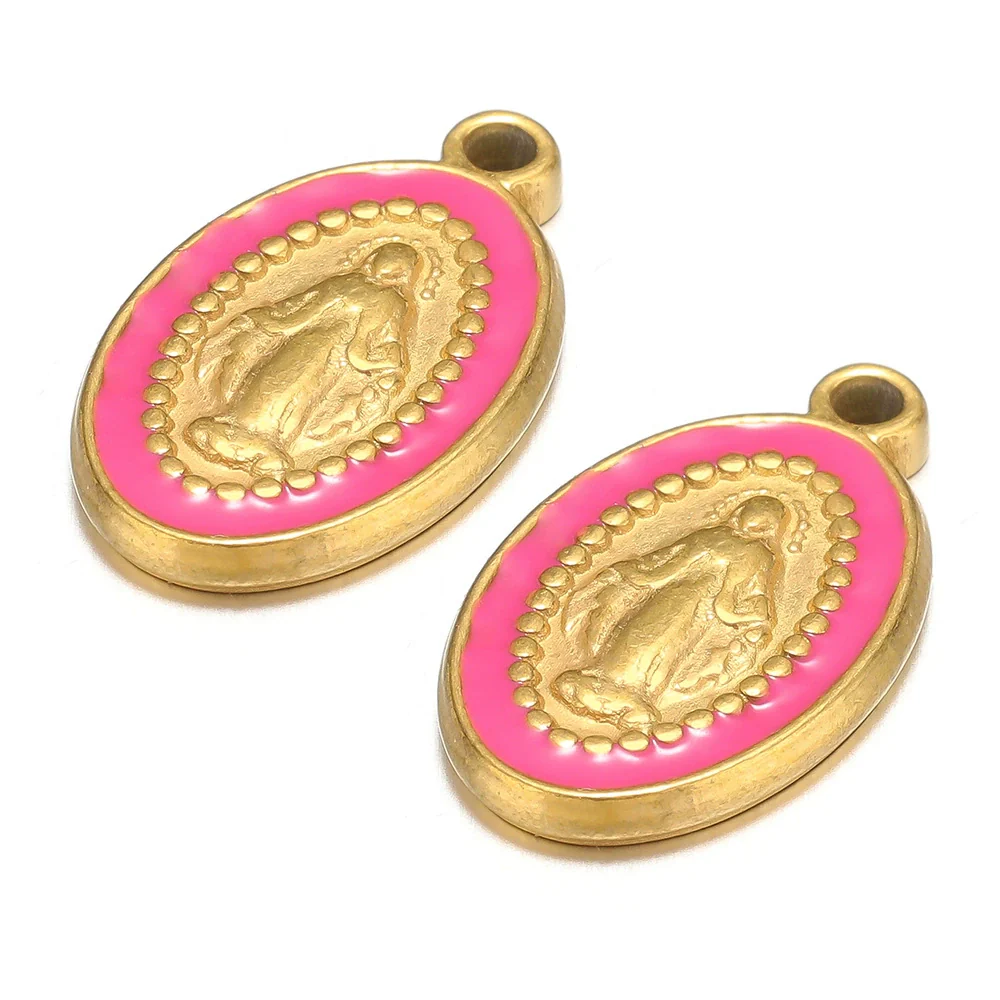 Stainless Steel Drop Oil Jesus Oval Pendant Jewelry Accessories - Image 8