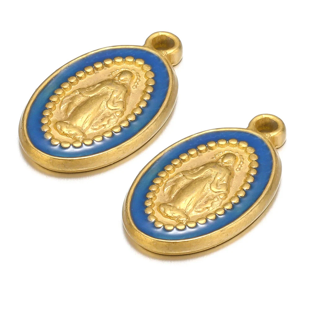 Stainless Steel Drop Oil Jesus Oval Pendant Jewelry Accessories - Image 9