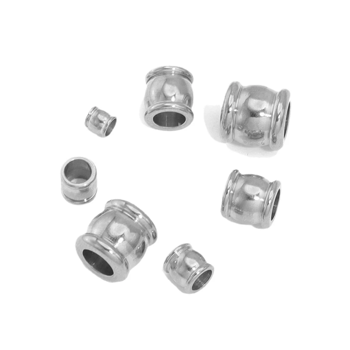 Stainless Steel Drum Bead Handmade Jewelry Accessories With Vacuum Plating And 18K Gold Plating - Image 5