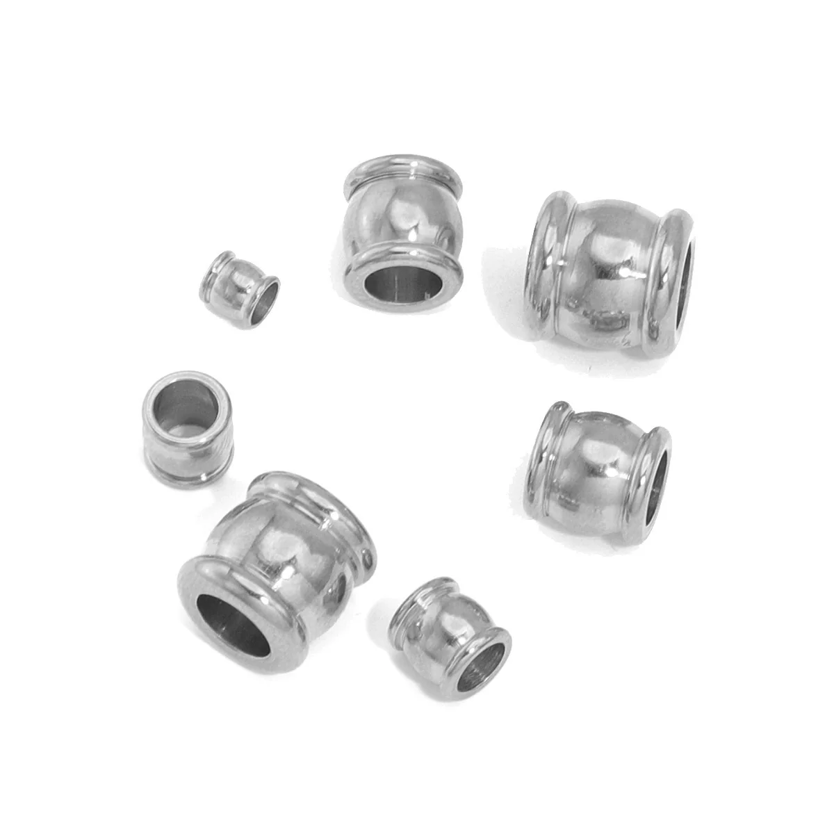 Stainless Steel Drum Bead Handmade Jewelry Accessories With Vacuum Plating And 18K Gold Plating - Image 6