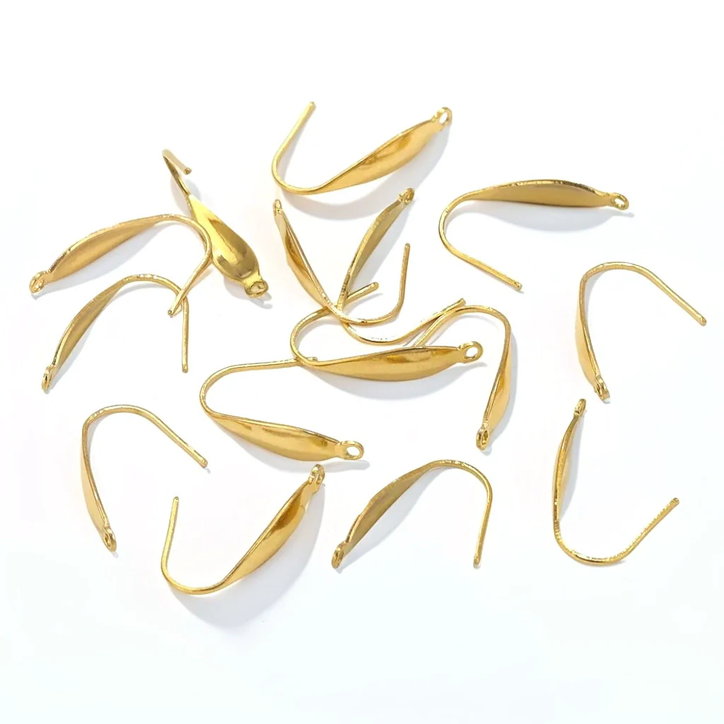 Stainless Steel Ear Hook Earrings Accessories With Real Gold Plated And Stamping Treatment - Image 3