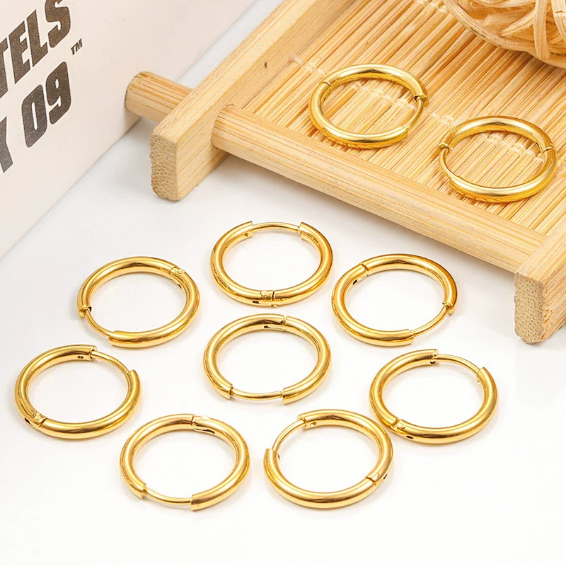 Stainless Steel Ear Hook Earrings Polished Vacuum Furnace Electroplated Color Retaining Diy Accessories - Image 2