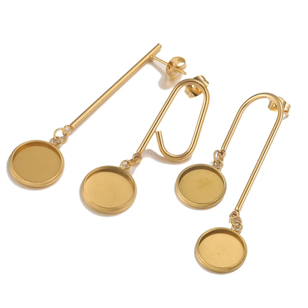 Stainless Steel Ear Studs Jewelry Accessories With Electroplating Treatment - Image 2
