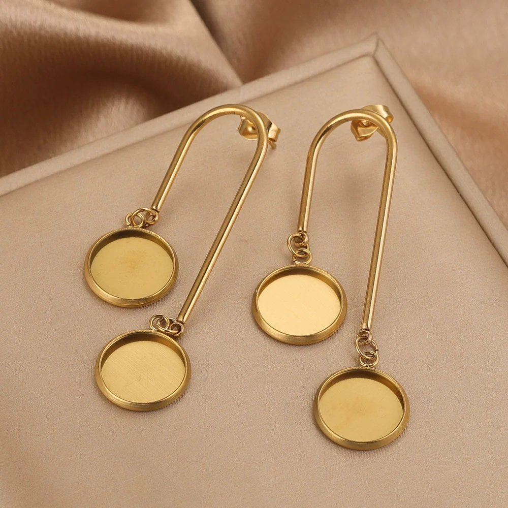 Stainless Steel Ear Studs Jewelry Accessories With Electroplating Treatment - Image 3