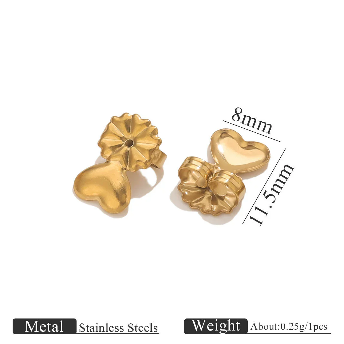 Stainless Steel Earplug Earring Accessories With Plum Blossom And Butterfly Buckles Smooth Design - Image 12
