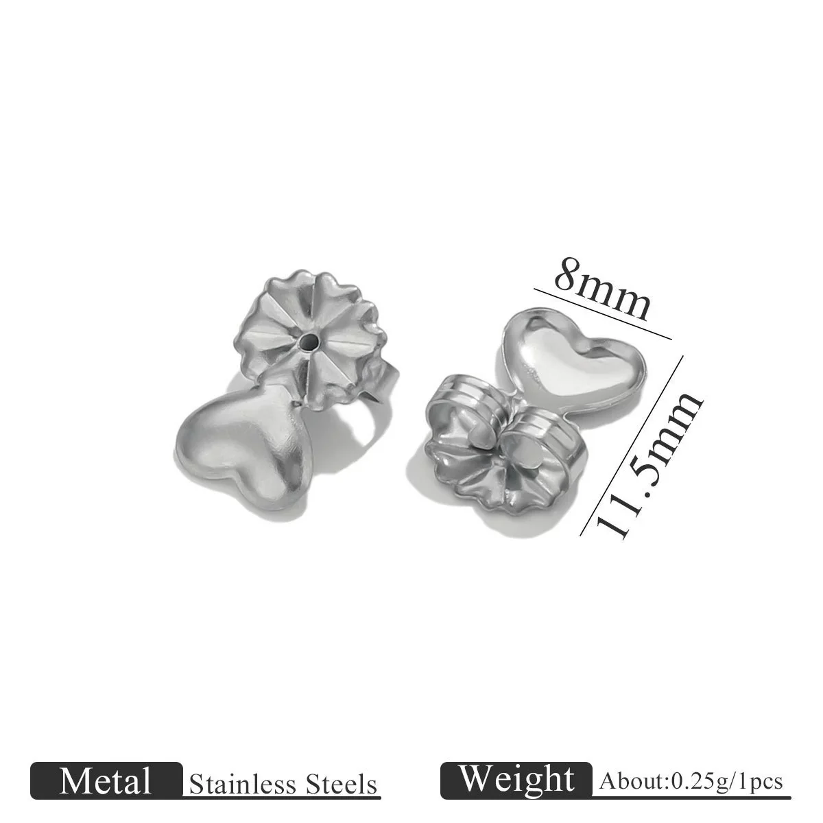 Stainless Steel Earplug Earring Accessories With Plum Blossom And Butterfly Buckles Smooth Design - Image 13