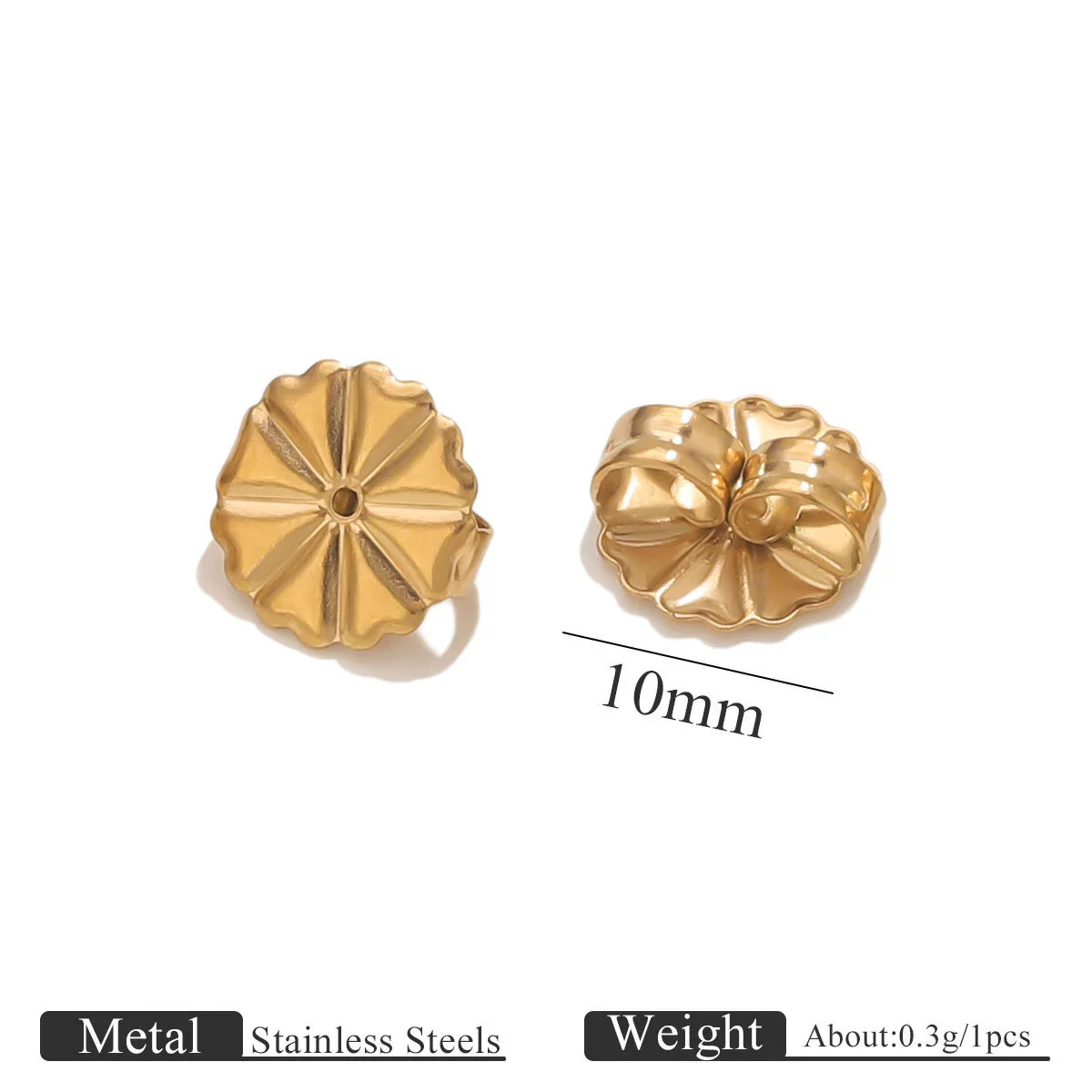 Stainless Steel Earplug Earring Accessories With Plum Blossom And Butterfly Buckles Smooth Design - Image 14