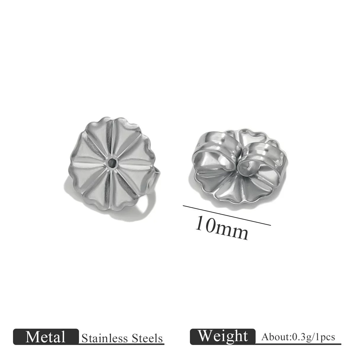Stainless Steel Earplug Earring Accessories With Plum Blossom And Butterfly Buckles Smooth Design - Image 15