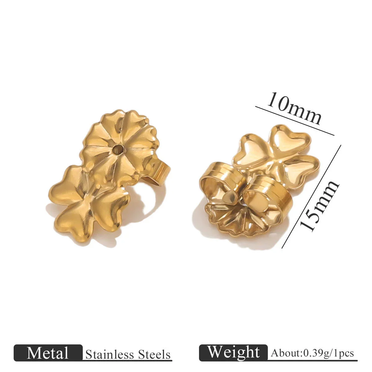 Stainless Steel Earplug Earring Accessories With Plum Blossom And Butterfly Buckles Smooth Design - Image 16
