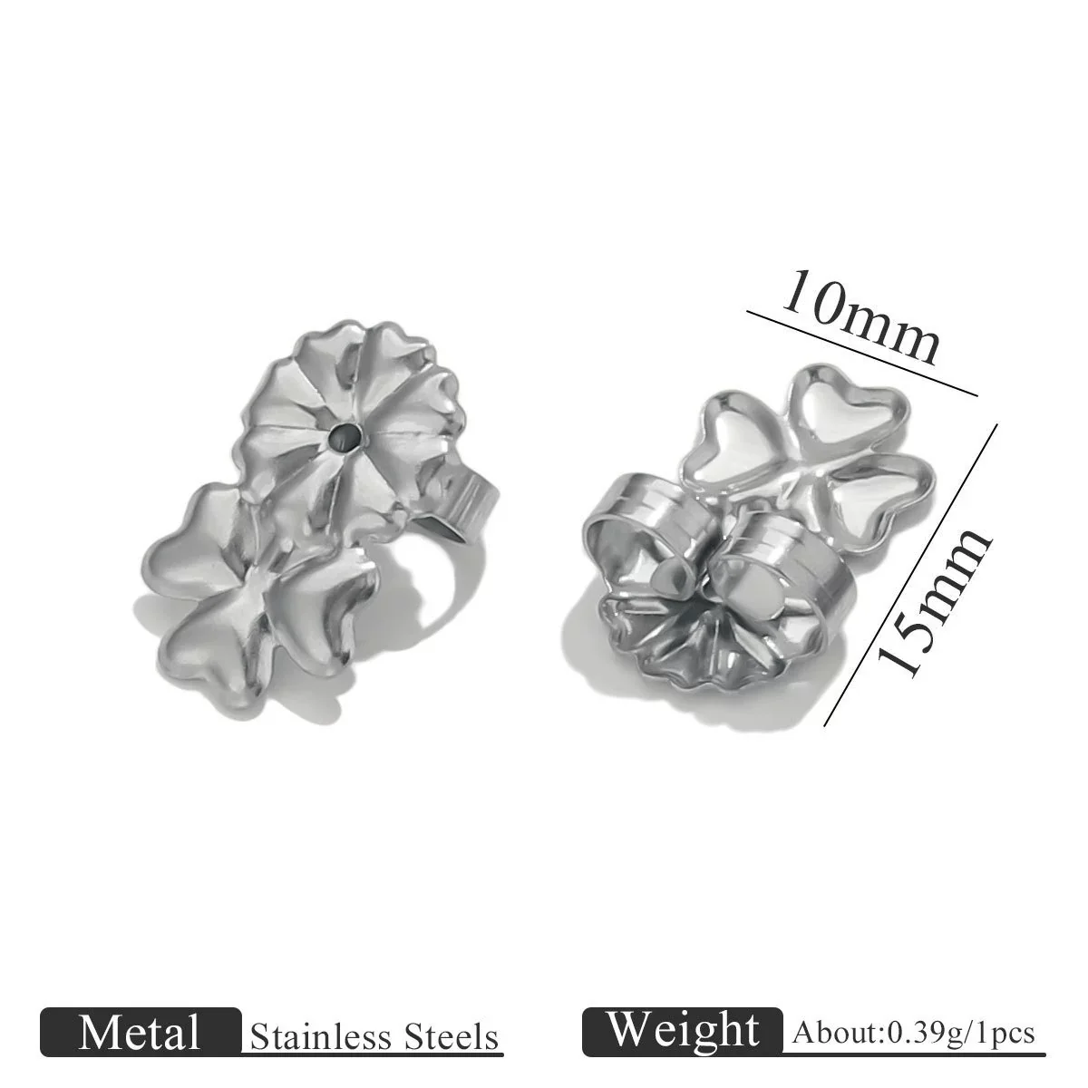 Stainless Steel Earplug Earring Accessories With Plum Blossom And Butterfly Buckles Smooth Design - Image 17