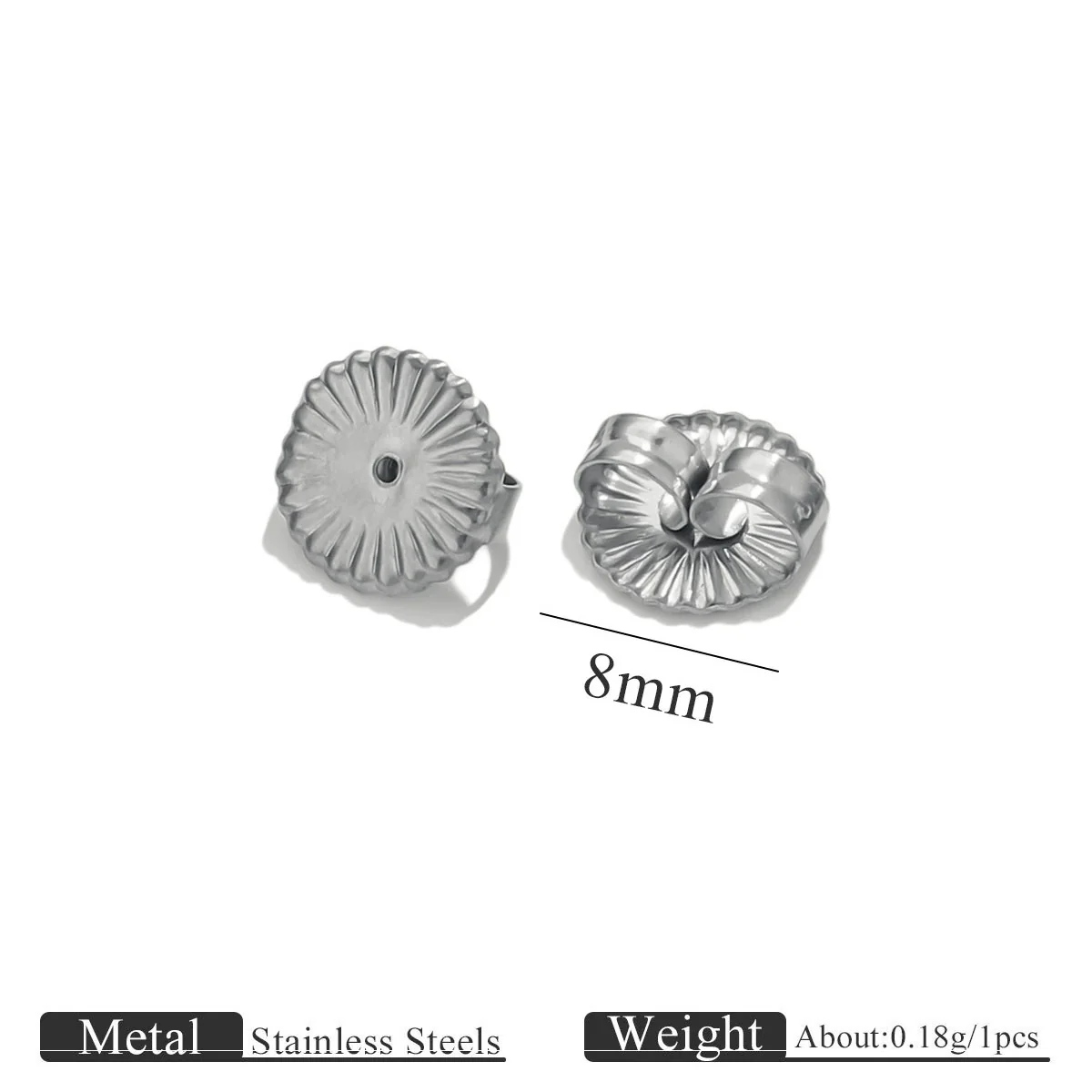 Stainless Steel Earplug Earring Accessories With Plum Blossom And Butterfly Buckles Smooth Design - Image 24