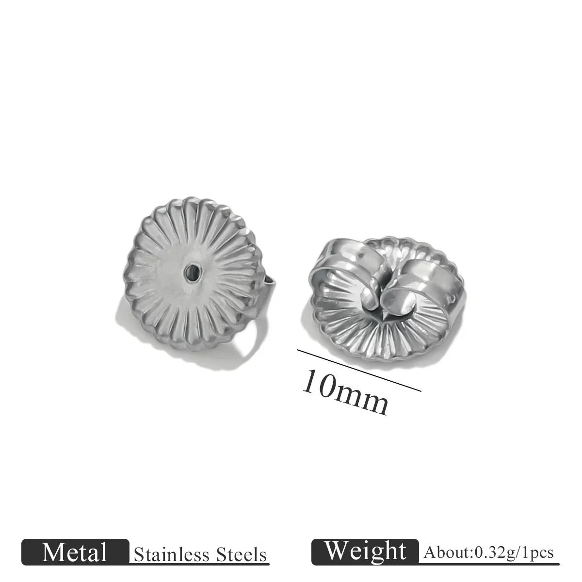 Stainless Steel Earplug Earring Accessories With Plum Blossom And Butterfly Buckles Smooth Design - Image 26