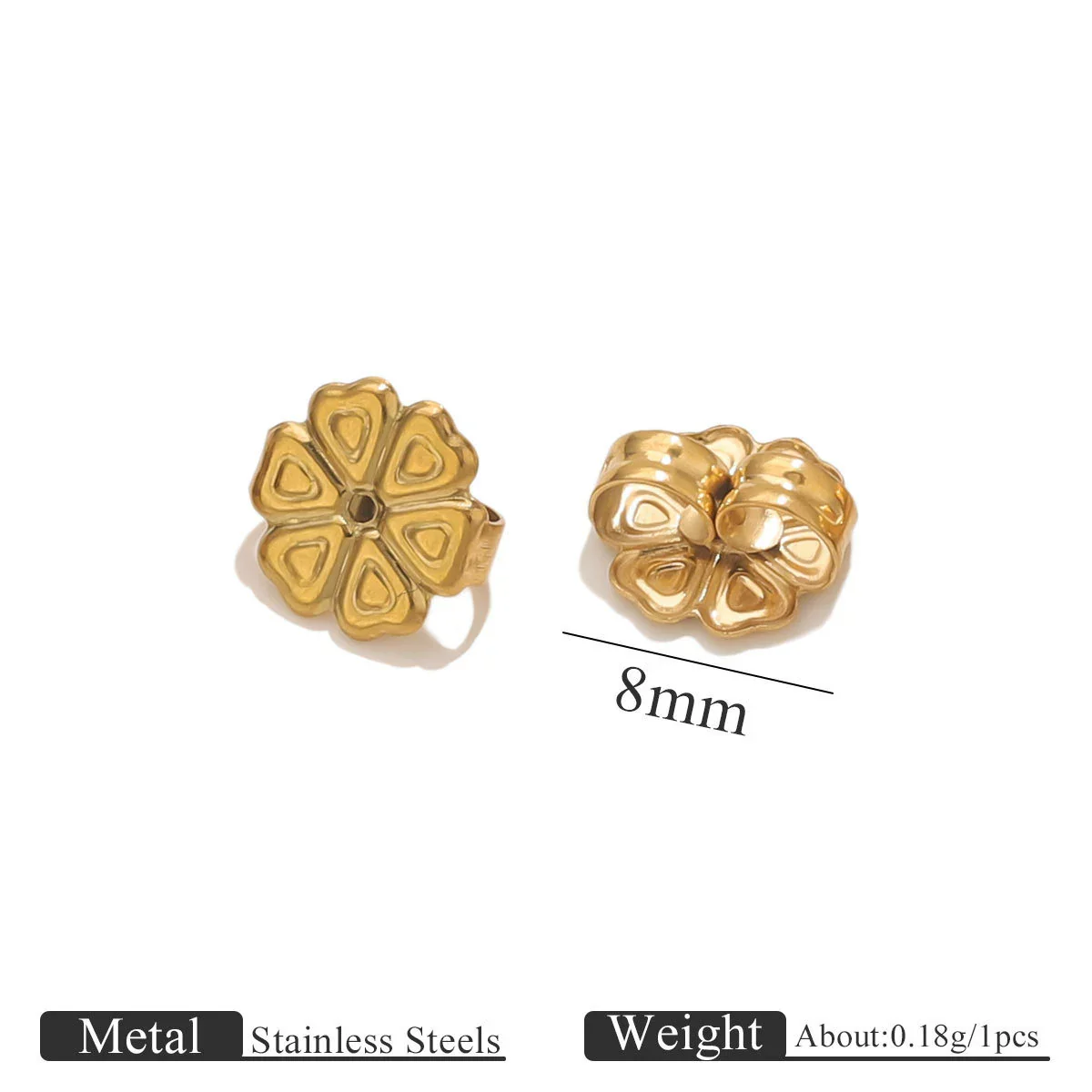 Stainless Steel Earplug Earring Accessories With Plum Blossom And Butterfly Buckles Smooth Design - Image 27