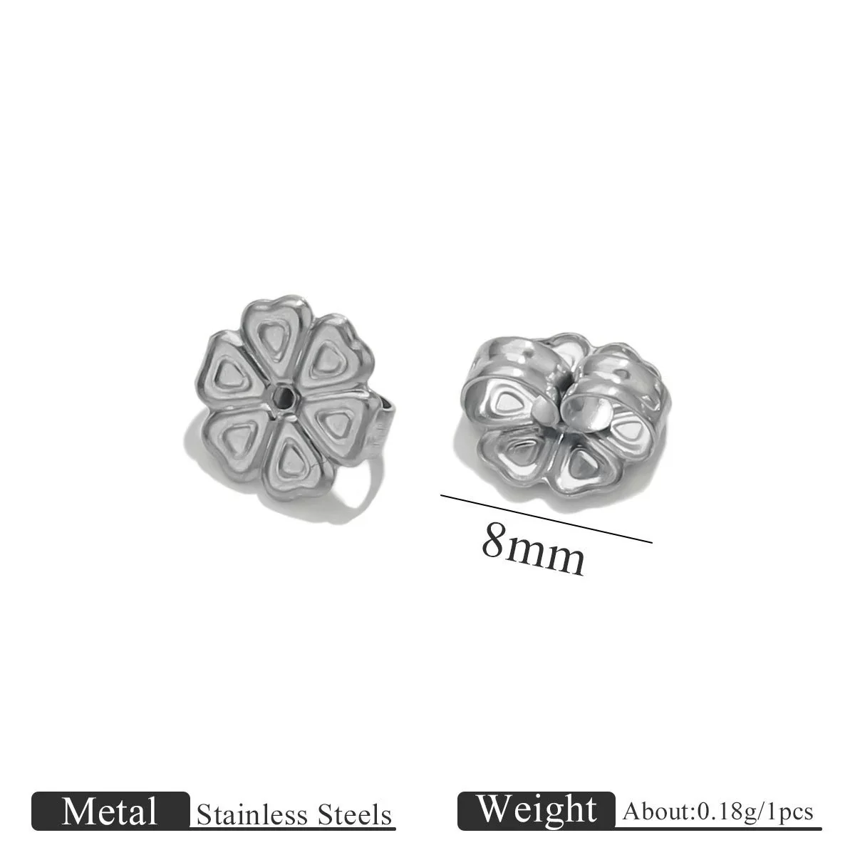 Stainless Steel Earplug Earring Accessories With Plum Blossom And Butterfly Buckles Smooth Design - Image 28