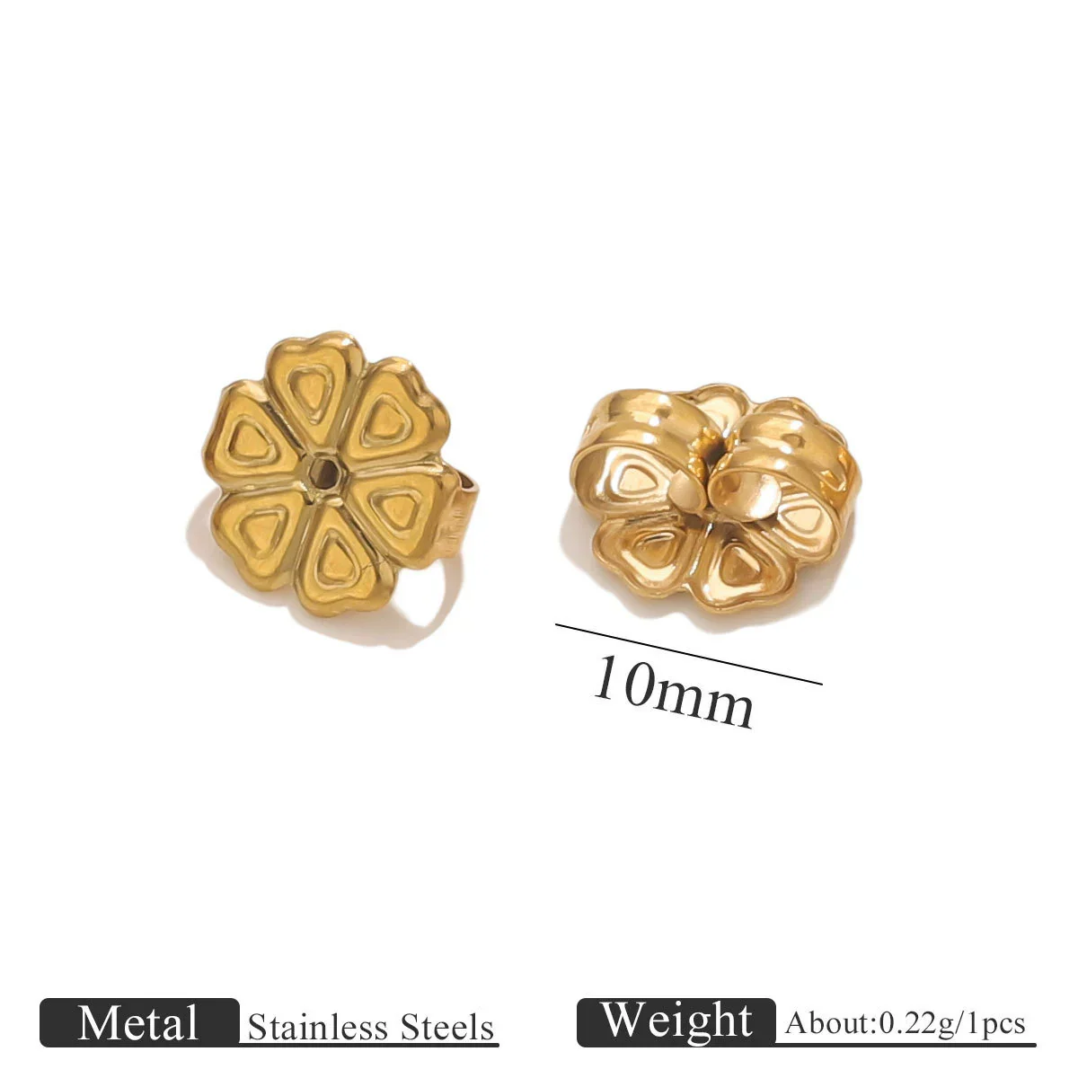 Stainless Steel Earplug Earring Accessories With Plum Blossom And Butterfly Buckles Smooth Design - Image 29