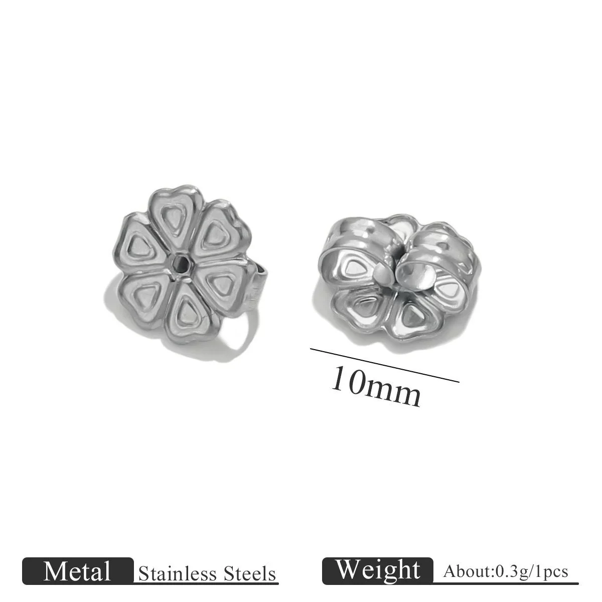 Stainless Steel Earplug Earring Accessories With Plum Blossom And Butterfly Buckles Smooth Design - Image 30