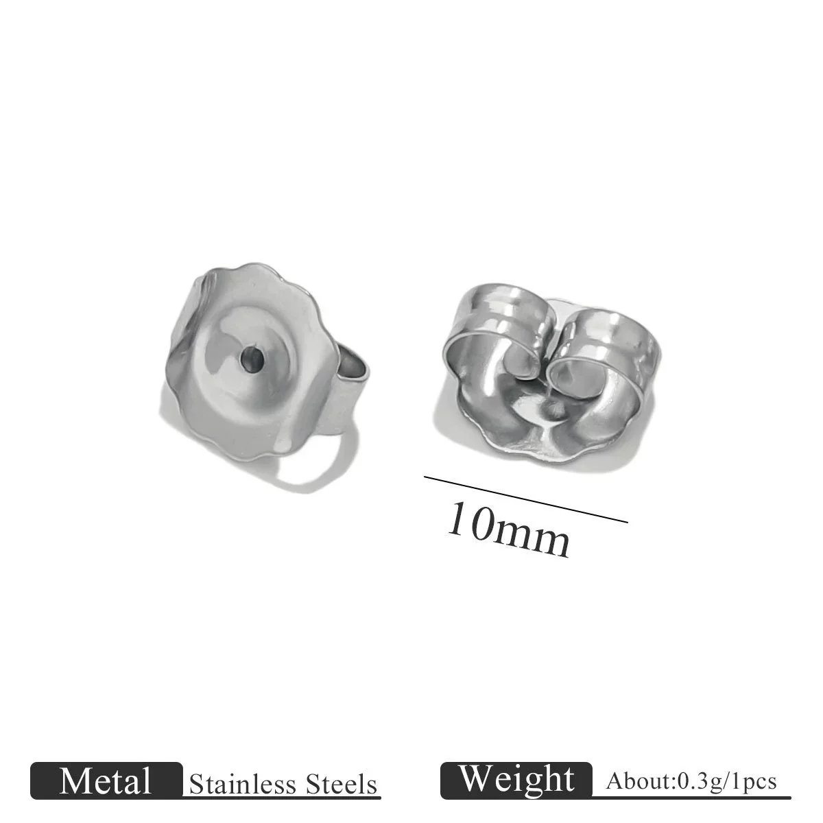 Stainless Steel Earplug Earring Accessories With Plum Blossom And Butterfly Buckles Smooth Design - Image 32