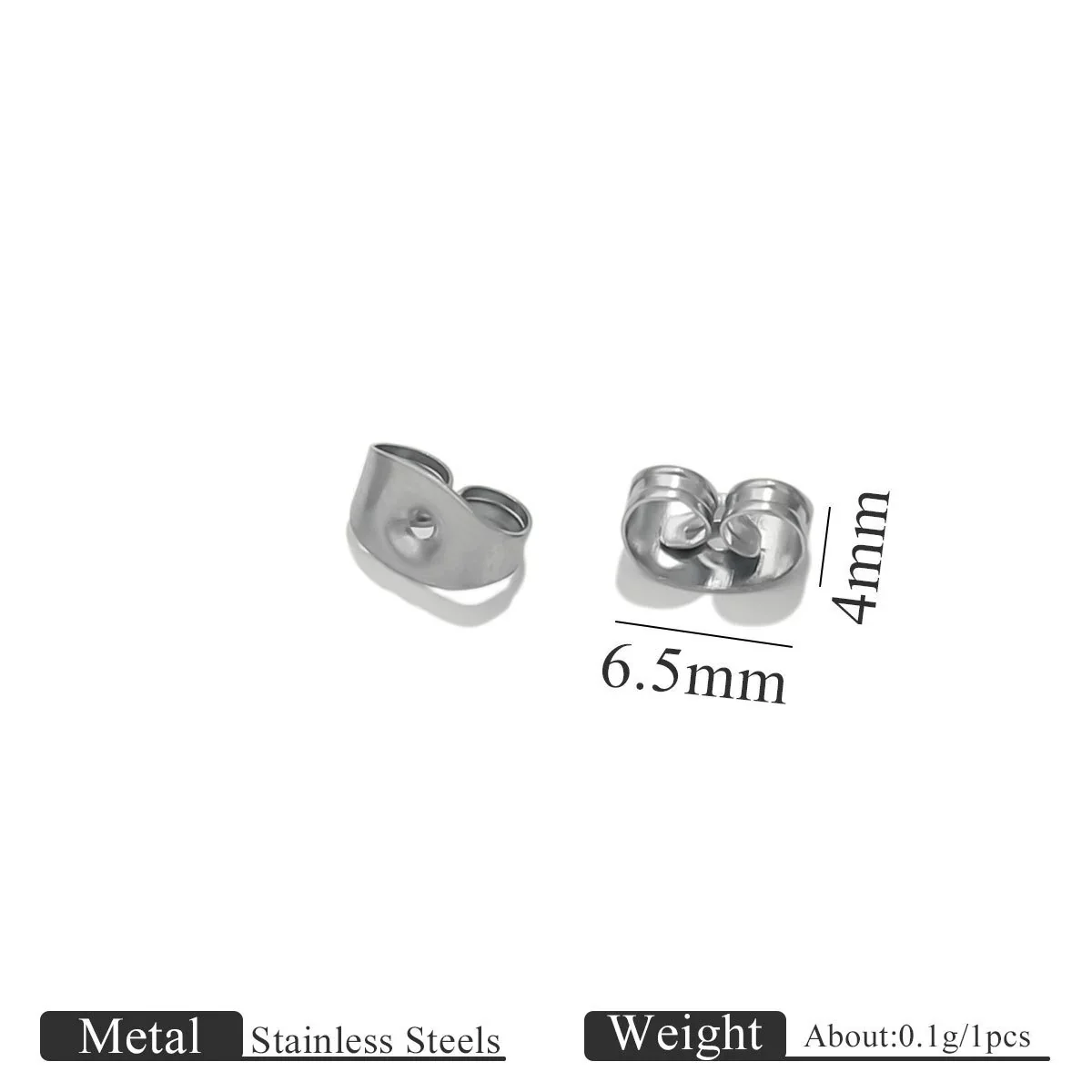 Stainless Steel Earplug Earring Accessories With Plum Blossom And Butterfly Buckles Smooth Design - Image 6