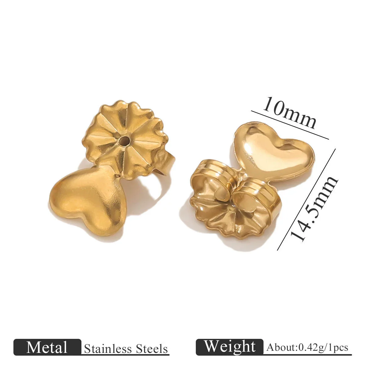 Stainless Steel Earplug Earring Accessories With Plum Blossom And Butterfly Buckles Smooth Design - Image 8