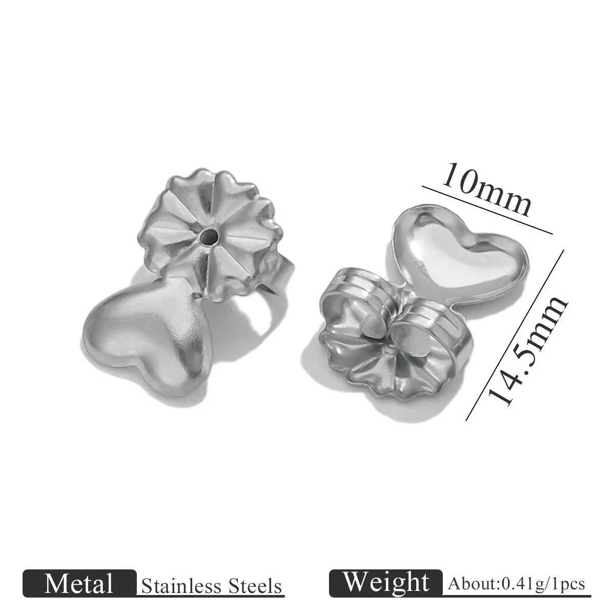 Stainless Steel Earplug Earring Accessories With Plum Blossom And Butterfly Buckles Smooth Design - Image 9