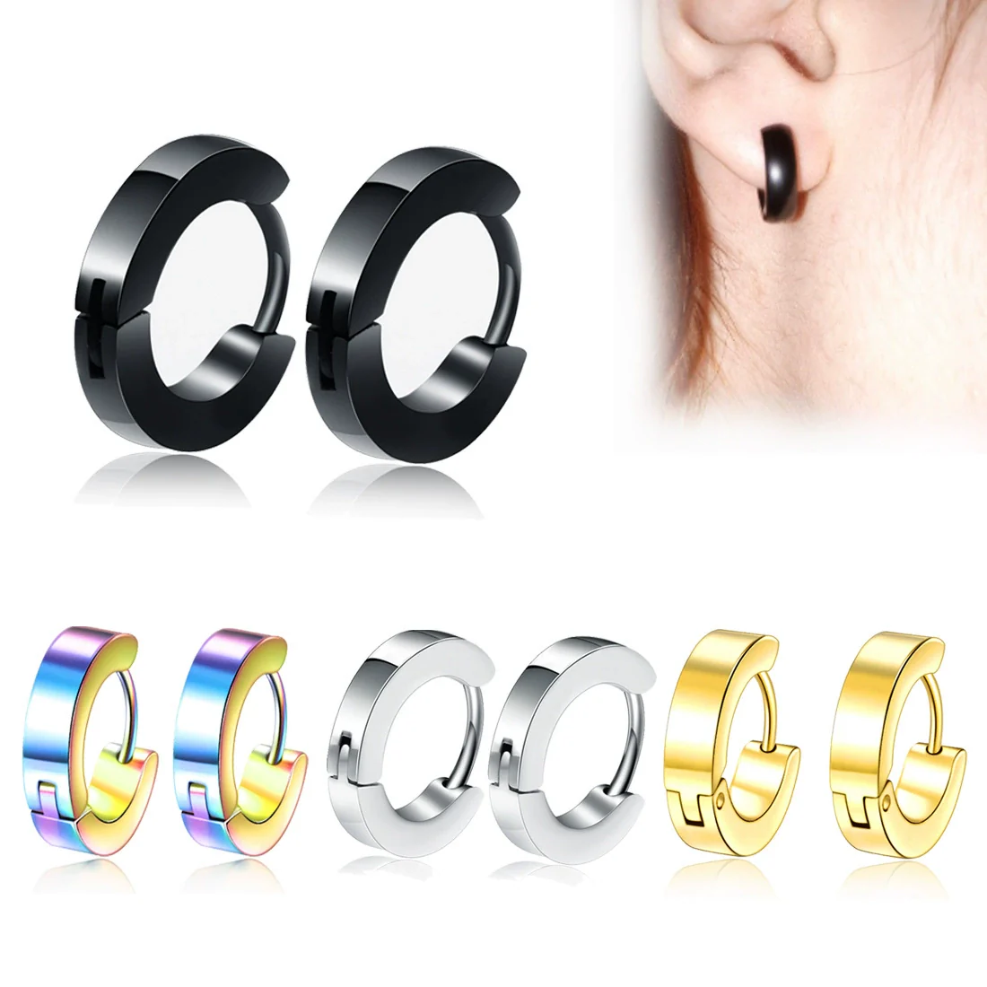 Stainless Steel Earrings Simple Style