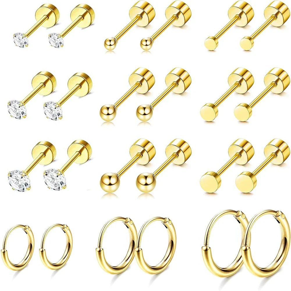 Stainless Steel Earrings With Diamond And Star Shape Design