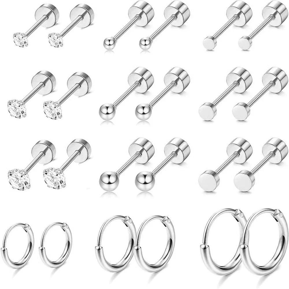 Stainless Steel Earrings With Diamond And Star Shape Design - Image 2
