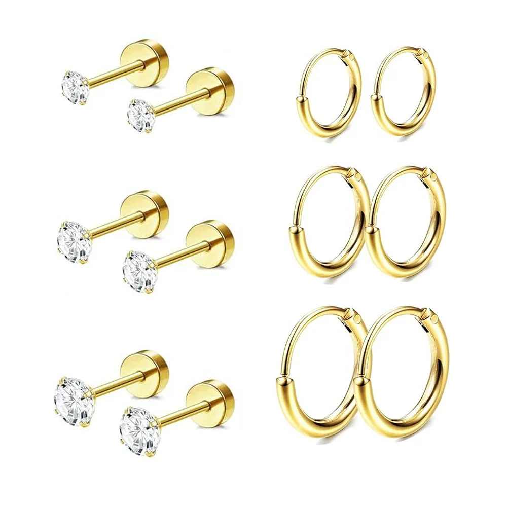 Stainless Steel Earrings With Diamond And Star Shape Design - Image 5