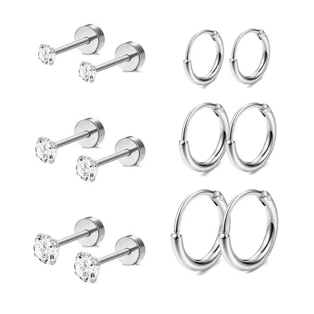 Stainless Steel Earrings With Diamond And Star Shape Design - Image 8