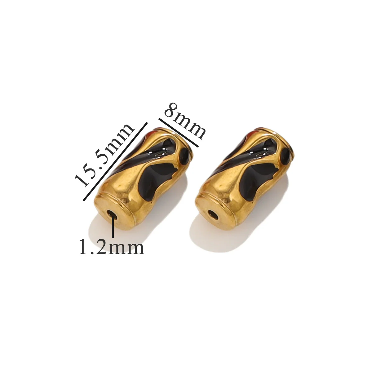 Stainless Steel Eight Eyes Pattern Drum Beads Jewelry Accessories 18K Gold Vacuum Plated - Image 11