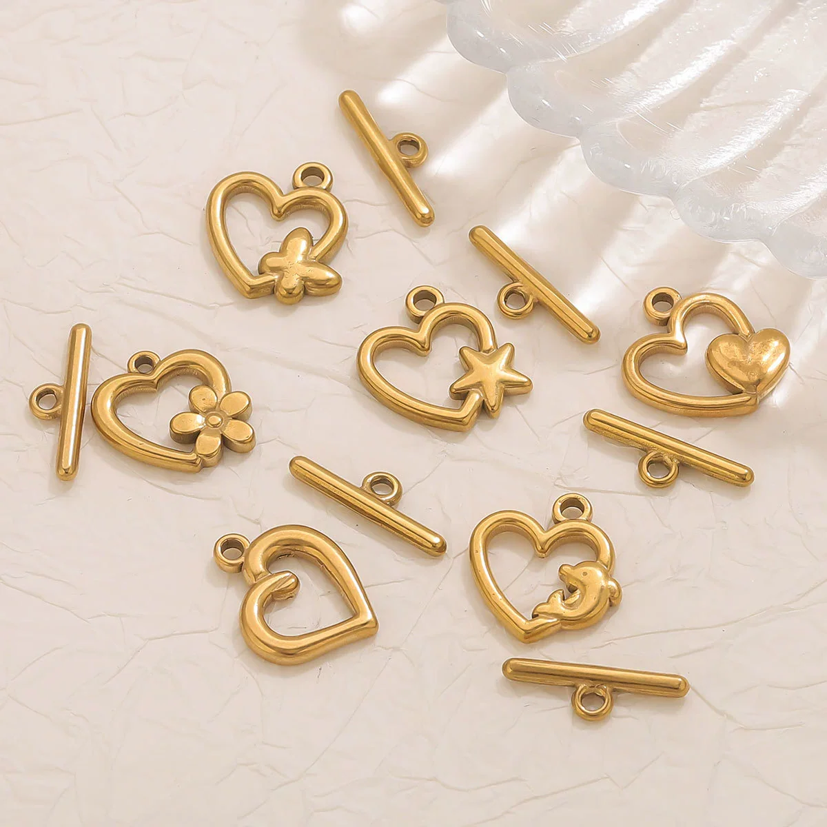 Stainless Steel Electroplated 18K Real Gold Colorpreserving Multistyle Ot Buckle Jewelry Accessory